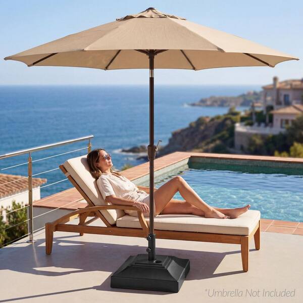 best rated patio umbrella stand 38.5 lbs Steel Base resistant materials and universal adapters Best Choice Products Fillable Plastic