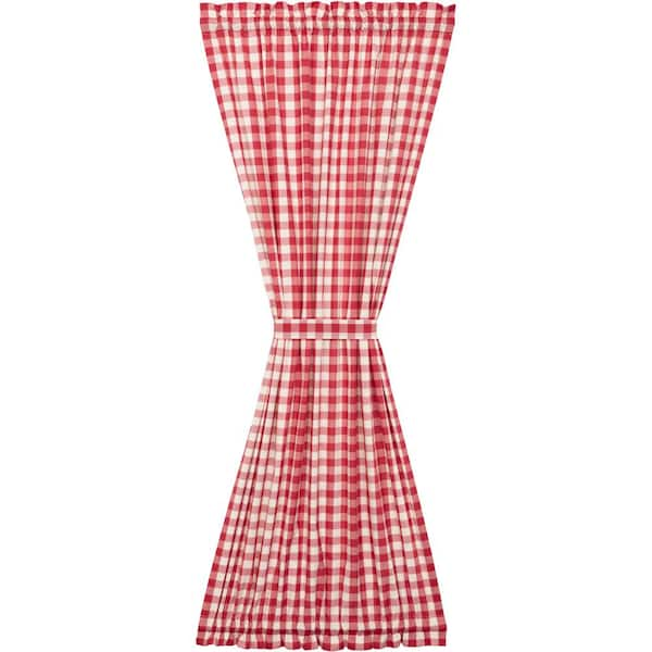 Buffalo Check Rod Pocket Curtains - Red - 72 Inches - The Vermont Country Store