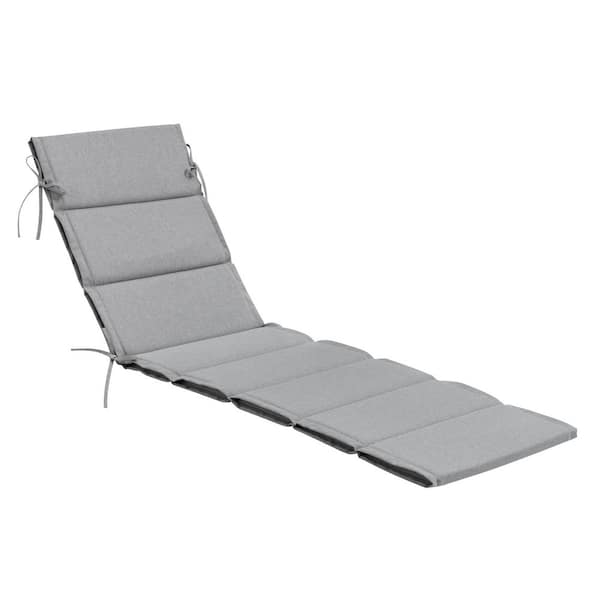 Pellebant 21 in. x 73 in. 1-Piece Outdoor Chaise Lounge Cushion Foldable Patio Pool Lounge Chair Cushions in Gray