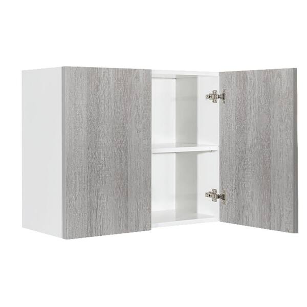 LIFEART CABINETRY Valencia Assembled 9-in. W x 12-in. D x 30-in. H in Misty Gray Plywood Assembled Wall Kitchen Cabinet