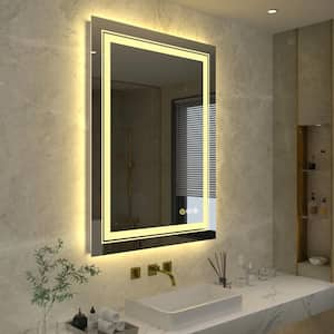 24 in. W x 32 in. H Large Rectangular Frameless Anti-Fog LED Wall Bathroom Vanity Mirror Vertical and Horizontal Hang