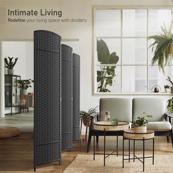 6-Panel Room Divider 6 ft. Tall, Extra Wide Double Hinged Privacy Screen Panels, Partition Room Dividers, Gray Solid