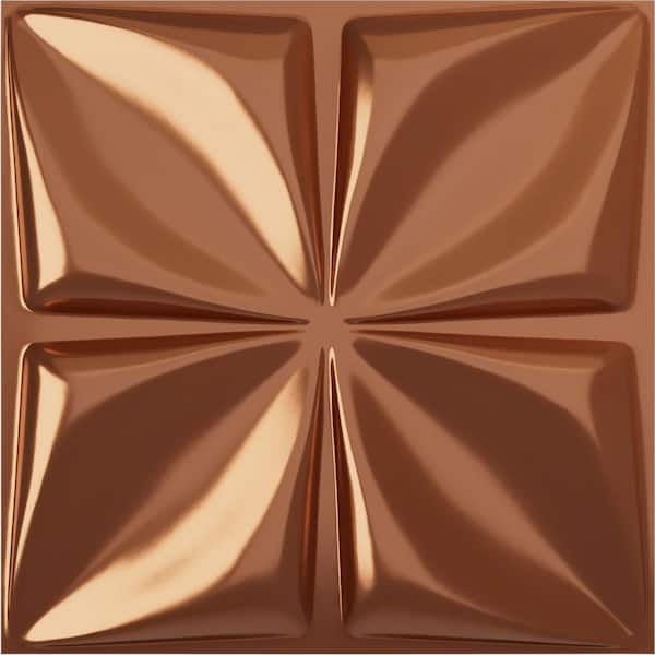 Ekena Millwork 19 5/8 in. x 19 5/8 in. Riley EnduraWall Decorative 3D Wall Panel, Copper (Covers 2.67 Sq. Ft.)