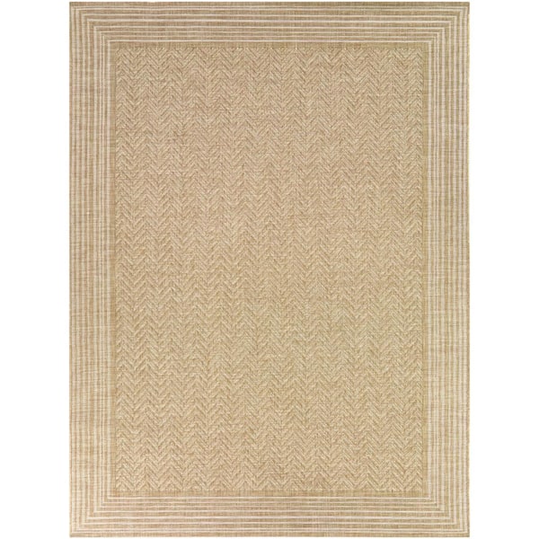 Alois Tan 5 ft. x 7 ft. Chevron Indoor/Outdoor Area Rug