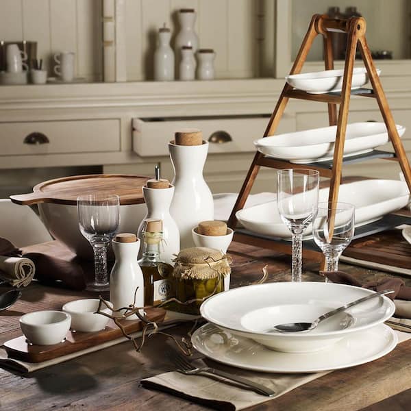 Artesano 4-Piece Casual White Porcelain Dinnerware Set (Service for 1)