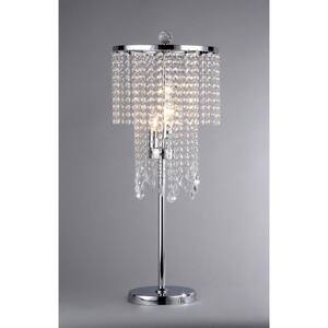 Cassandra 32 in. Silver Crystal Table Lamp