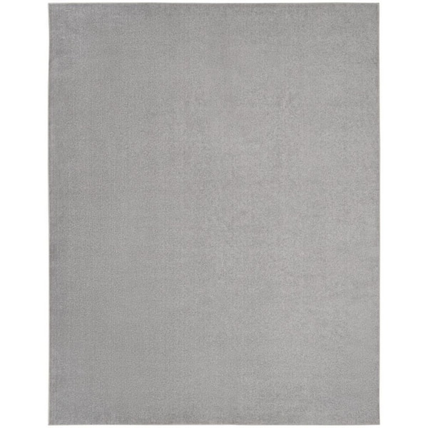 Gray 8 ft. x 10 ft. Woven Polypropylene Indoor/Outdoor Area Rug