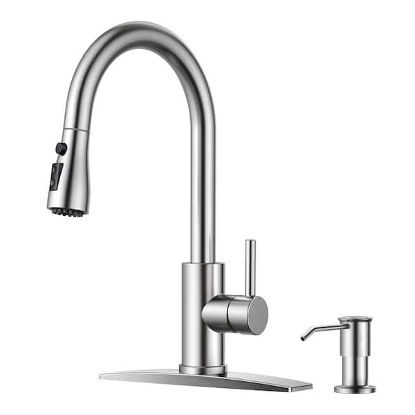 androme SingleHandle Pull Down Sprayer Kitchen Faucet with Soap