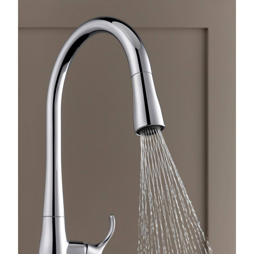 Polished Chrome Touchless Pull-Down Kitchen Faucet with Sprayhead
