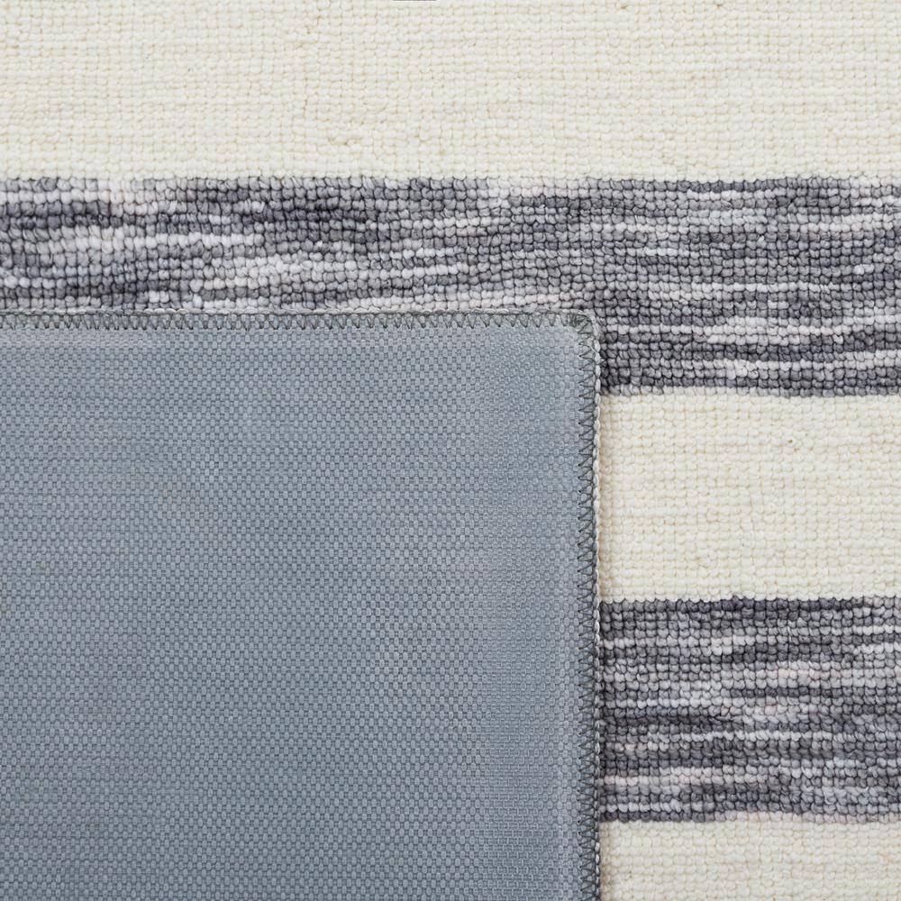 Dark Grey and Ivory Striped 6' x 9' Synthetic Area Rug