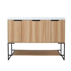 Victoria 48 in. W x 18 in. D x 35 in. H Freestanding Modern Design Single Sink Bath Vanity with Top and Cabinet in Wood