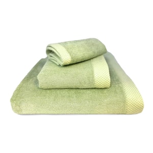 Luxury viscose from Bamboo Cotton Towel Set - Sage (1-Bath Towel, 1-Hand Towel, 1-Washcloth)