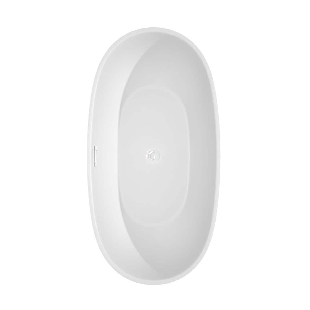 Juno 63'' Shiny White Acrylic Clawfoot Freestanding Bathtub