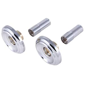 3 in. Dia Pair of 2-Handle Tub and Shower Faucet Metal Escutcheons and Sleeves in Chrome