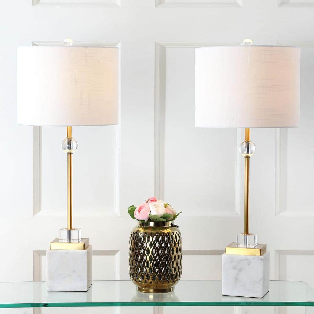 Dawson 30 in. Marble/Crystal Table Lamp, Brass (Set of 2) price history on PriceWatchPro