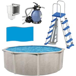 18 ft. x 52 in. Round Above Ground Pool with Sand Filter Ladder Liner Skimmer