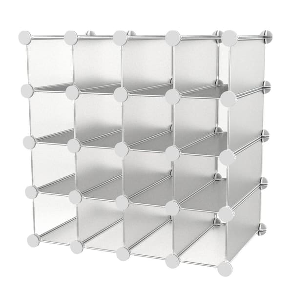 29.5 in. H x 18.1 in. W x 30 in. D Metallic Metal 16-Cube Organizer