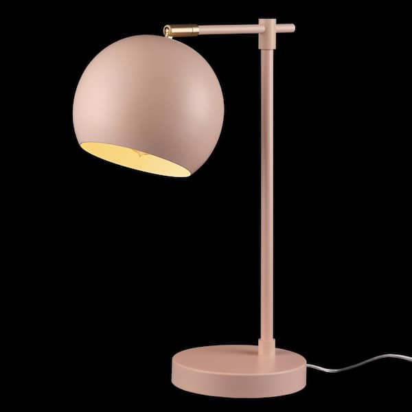 Globe Electric Hannah 18 in. Matte Pink Desk Lamp with Brass Accent  91000675 - The Home Depot