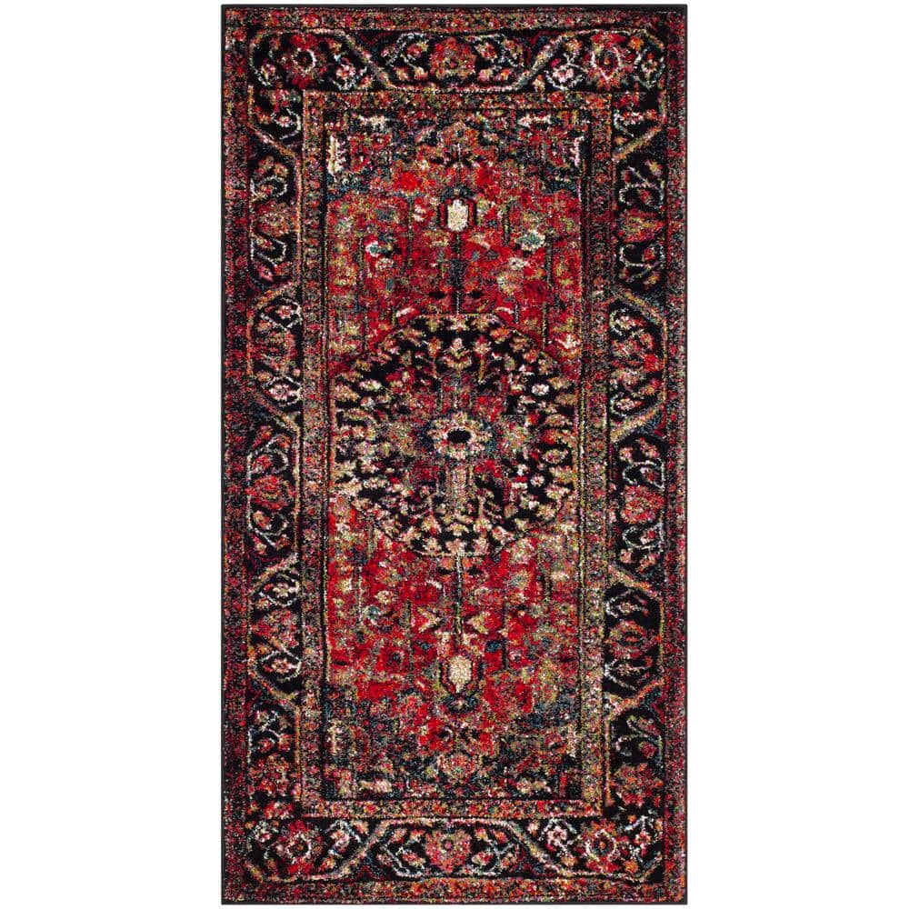 Vintage Hamadan Red/Multi Doormat 3 ft. x 5 ft. Antique Medallion Area Rug price history on PriceWatchPro