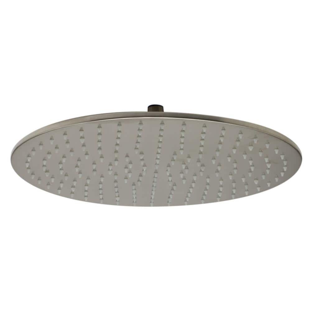 Brushed Nickel Round LED Rain Shower Head with Temperature Control