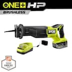 ONE+ HP 18V Brushless Cordless Reciprocating Saw Kit with 4.0 Ah HIGH PERFORMANCE Battery and Charger