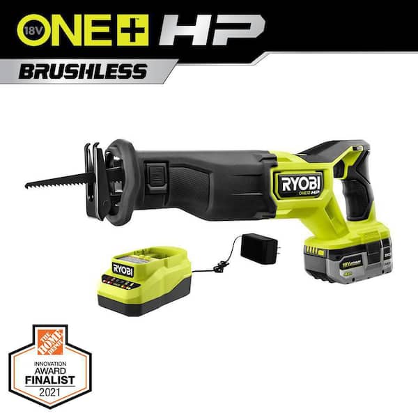 RYOBI ONE+ HP 18V Brushless Cordless Reciprocating Saw Kit with 4.0 Ah HIGH PERFORMANCE Battery and Charger
