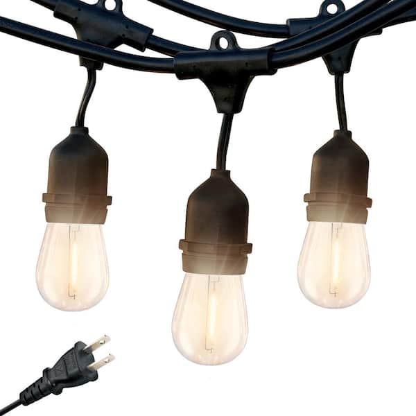 Brightech Ambience Pro 7-Light 24 ft. Indoor/Outdoor Plug-in LED S14 2700K Soft White Edison Bulb String Lights