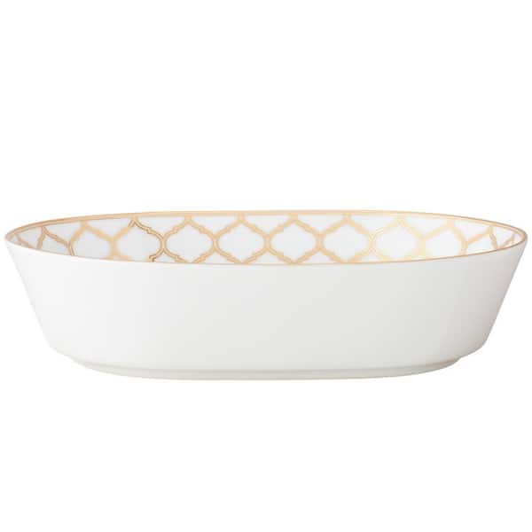 Noritake Eternal Palace Gold 9.75 in. x 7 in., 32 fl. Oz. (Gold) Porcelain Serving Bowl