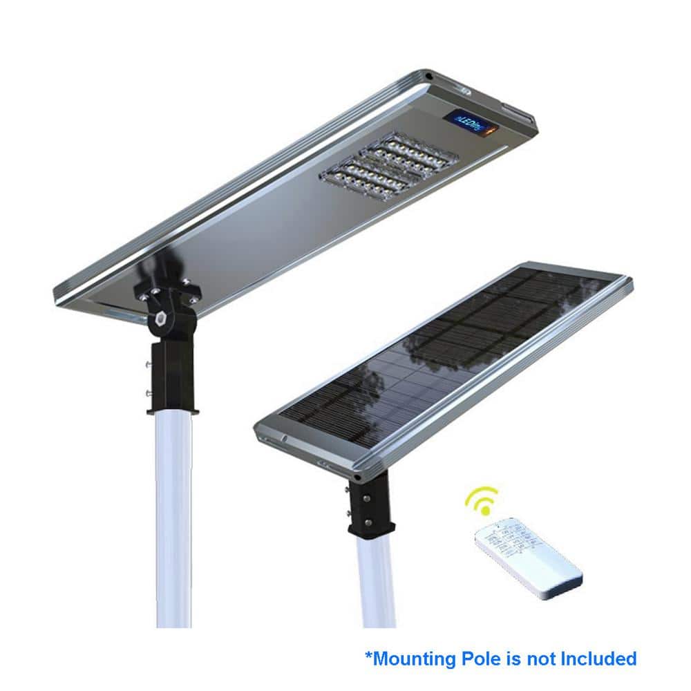 30-Watt 4800-Lumen Gray Solar Ultra Powerful Motion Activated Outdoor Integ