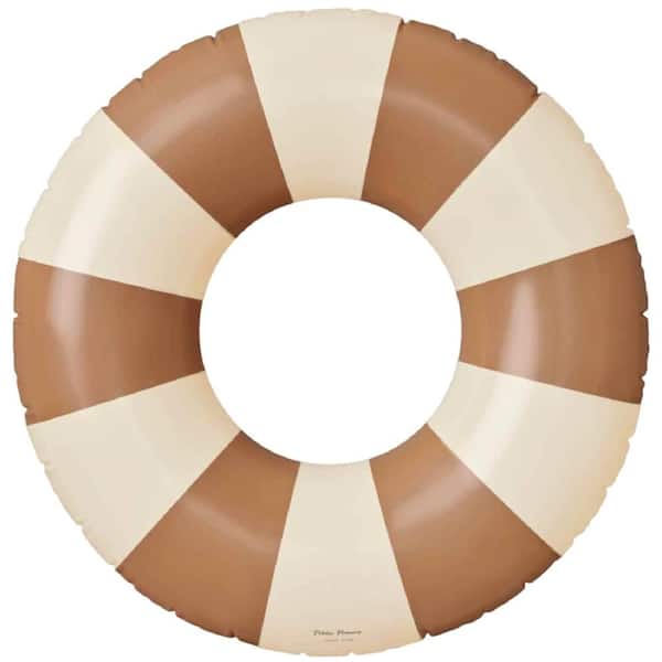47 in Light Brown Kids Inflatable Donut Pool Float,Striped Design, Soft Comfort Seam,Packable for Travel
