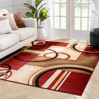 Well Woven Mid Century Modern Multicolor Geometric Modern Area Rug 5x7 5'3 x 7'3 Easy to Clean StainShed Free Abstract Contemporary Color Block Boxes Soft Living Dining Room Rug Well Woven Mid Century Modern Multicolor Geometric Modern Area Rug 5x7 5'3 x 7'3 Easy to Clean StainShed Free Abstract Contemporary Color Block Boxes Soft Living Dining Room Rug