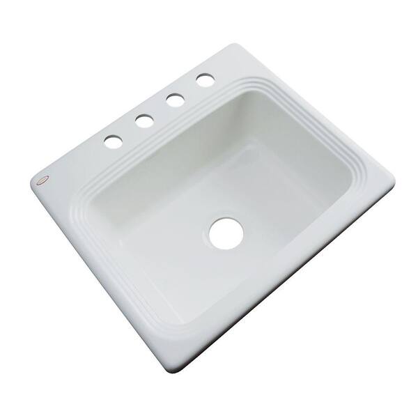 Thermocast Rochester Drop-In Acrylic 25 in. 4-Hole Single Bowl Kitchen Sink in Sterling Silver