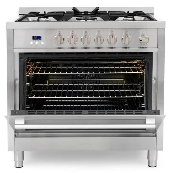 Cosmo 36 in. 3.8 Cu. ft. GAS Range with Convection Oven and 5 Burner Cooktop