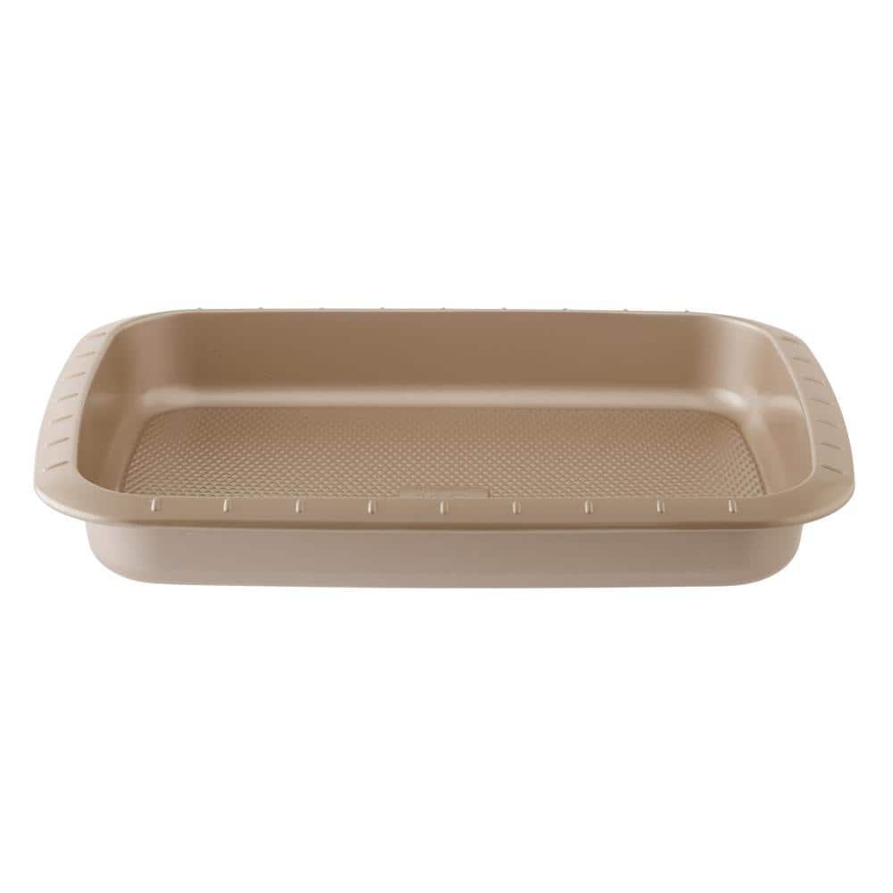 Beige Non-stick Carbon Steel Rectangular Cake Pan Set