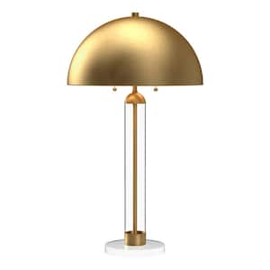 Margaux 18 in. 2-Light 60-Watt Brushed Gold Modern Table Lamp