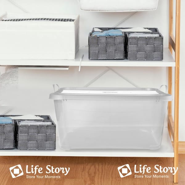 Life Story Clear Stackable Closet and Storage Box 55 Qt