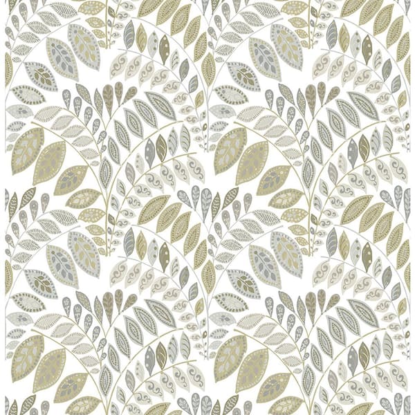 A-Street Prints Fiddlehead Grey Botanical Paper Strippable Roll (Covers 56.4 sq. ft.)