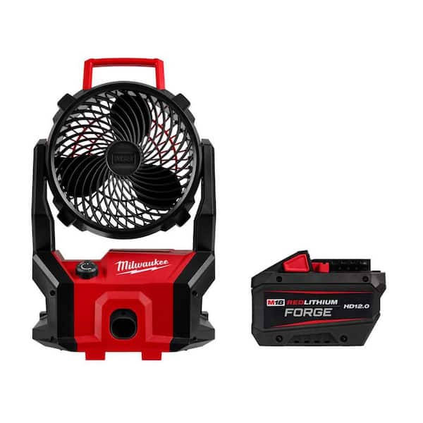 M18 18-Volt Lithium-Ion Brushless Cordless PACKOUT Jobsite Fan w/ (1) FORGE HD 12.0 Ah Battery