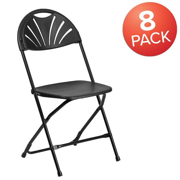 Carnegy Avenue Black Metal Folding Chair (Set of 8)