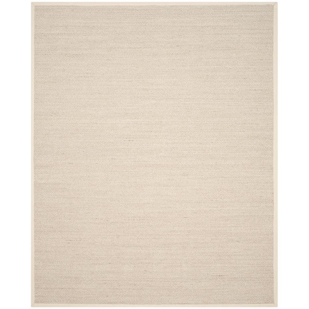 Natural Fiber Marble/Beige 9 ft. x 12 ft. Woven Border Area Rug