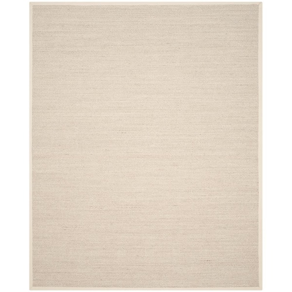 Natural Fiber Marble/Beige 9 ft. x 12 ft. Woven Border Area Rug