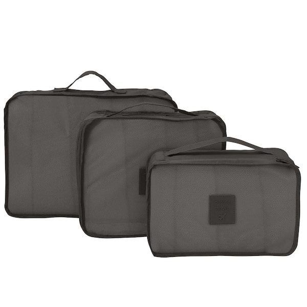 GForce 6-Piece Deluxe Traveling Packing Cube Set in Washed Black