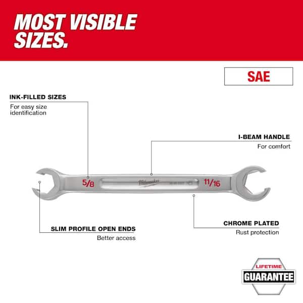 5/8 in. x 11/16 in. Double End Flare Nut Wrench