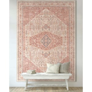 Beige Coral 5 ft. 3 in. x 7 ft. 3 in. Apollo San Marino Vintage Oriental Botanical Area Rug