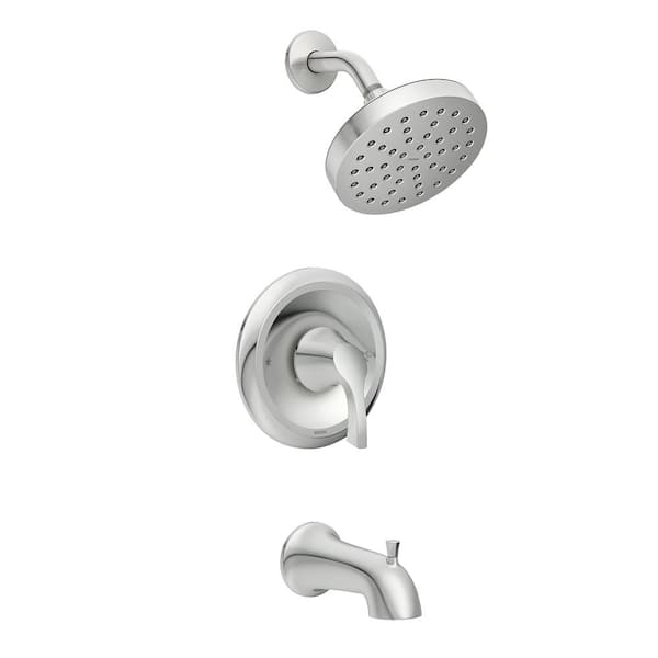 MOEN Korek Single-Handle 1-Spray 1.75 GPM Tub and Shower Faucet in Chrome (Valve Included)