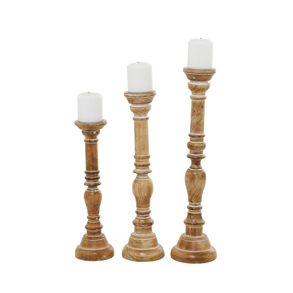 Elegant 24" Tall Wooden Candlestick with Fine Craftsmanship