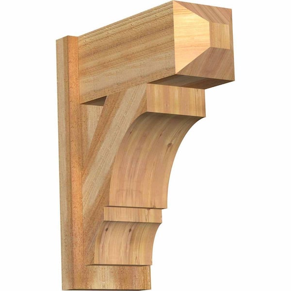 Ekena Millwork 8 in. x 22 in. x 18 in. Balboa Craftsman Rough Sawn Western Red Cedar Outlooker