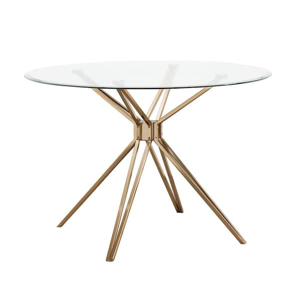 Southern Enterprises Talta Gold Round Dining Table