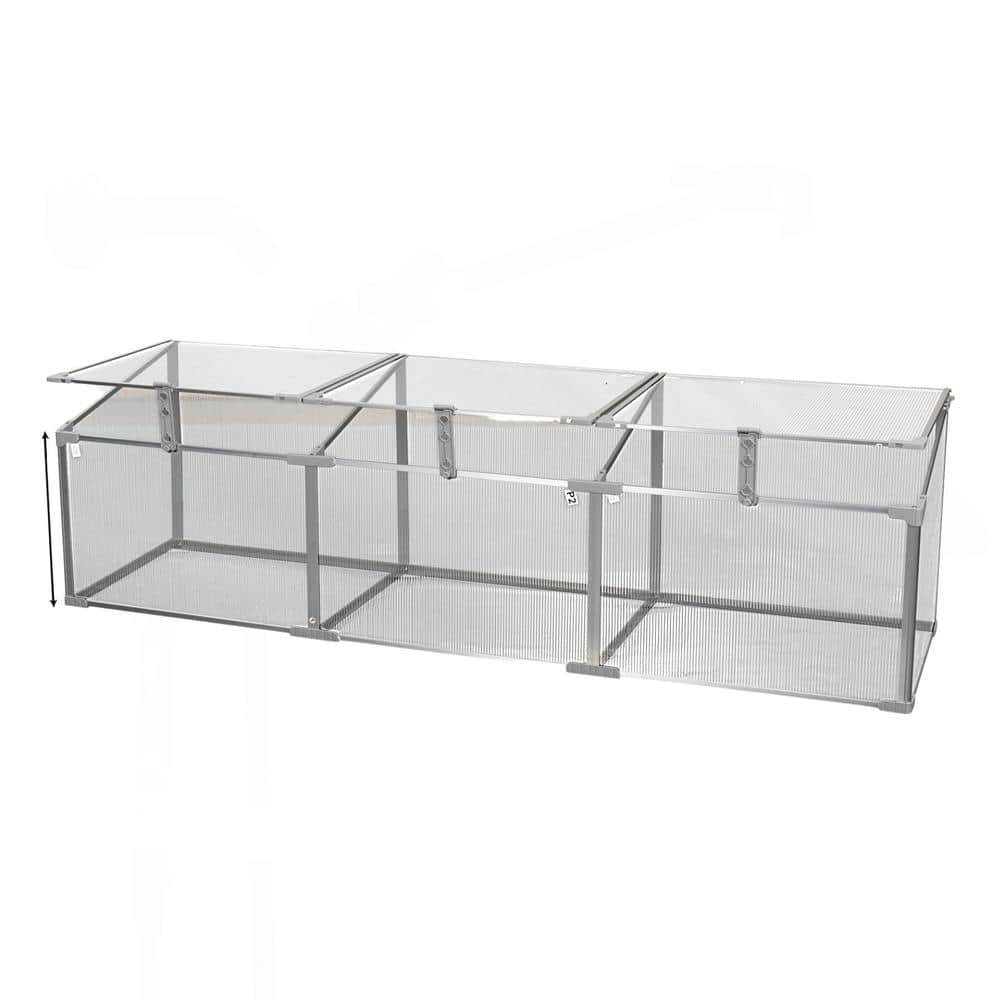 20.08 in. W x 70.87 in. D x 20.08 in. H Polycarbonate Silver Greenhouse for