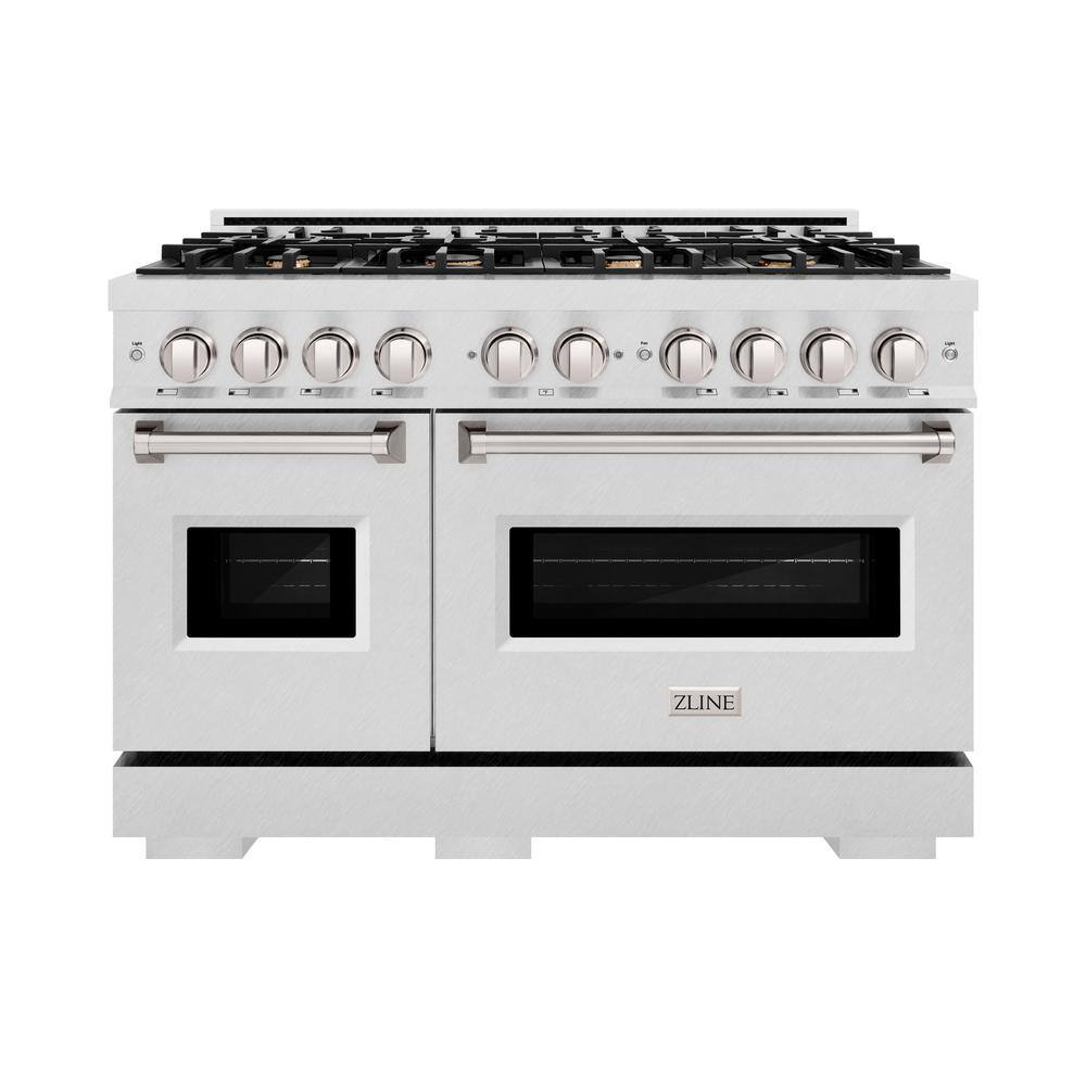 48 in. 6.7 cu. ft. Classic Double Oven Gas Range in Satin Stainless Steel with 8 Brass Burners price history on PriceWatchPro